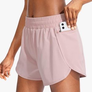 Pink running shorts
